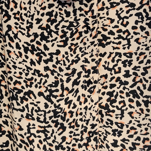 Ava and Viv plus size black and pink cheetah print neck tie blouse - Picture 3 of 4